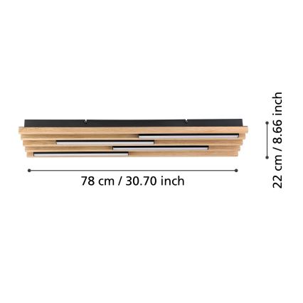 Eglo - LED Димируем плафон 4xLED/9W/230V 3000K 22x78 см кафяв
