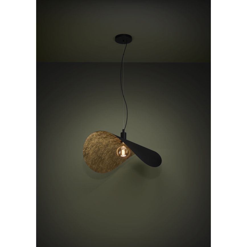 Eglo - Пендел 1xE27/40W/230V 80 см черен/златист