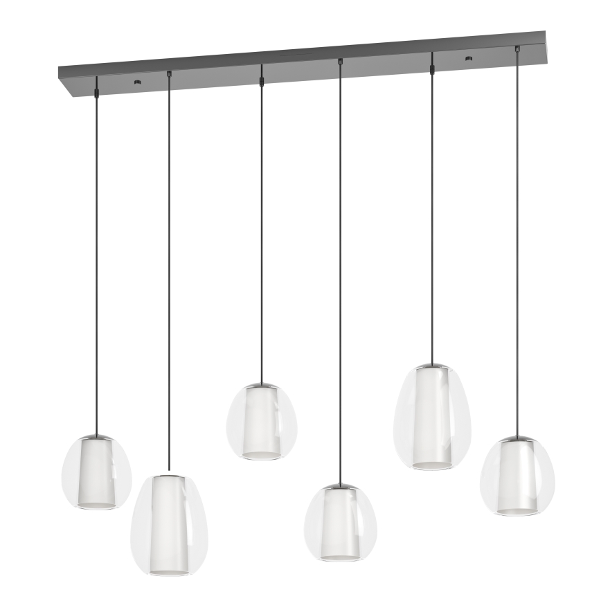 Eglo - LED димируем полилей с кабелно окачване 2xLED/7W/230V + 4xLED/5,5W + 6xLED/1,6W 2200-6500K черен хром