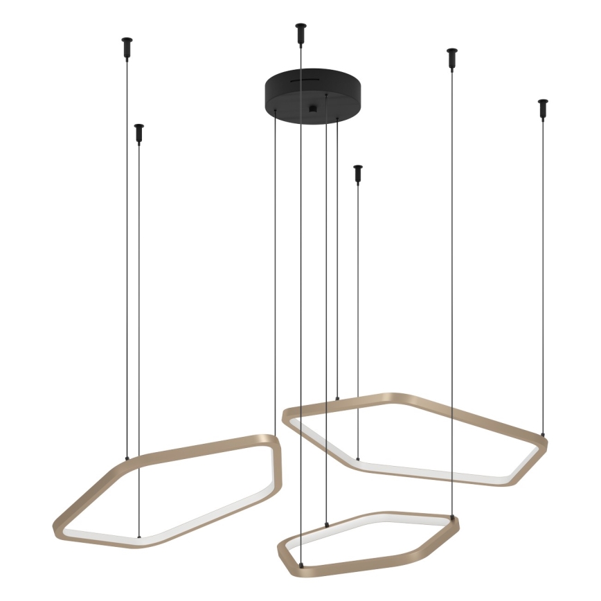 Eglo - LED полилей на кабел с възможност за димиране LED/50W/230V месинг + дистанционно управление