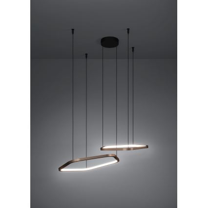 Eglo - димируем LED полилей на кабел LED/30W/230V, златист, с дистанционно управление