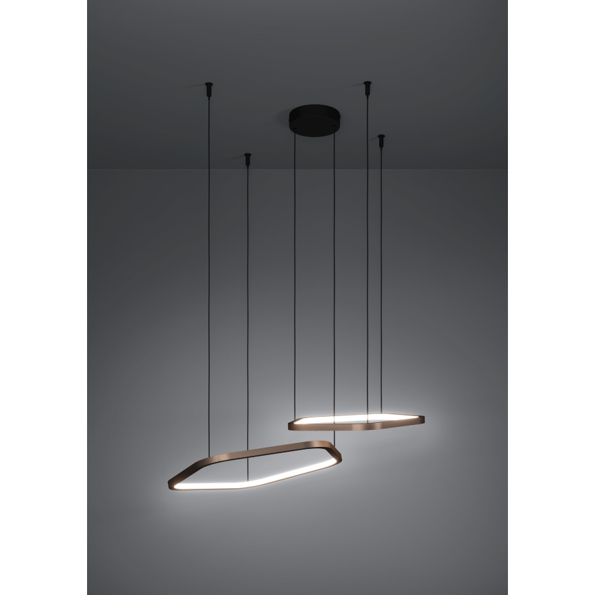 Eglo - димируем LED полилей на кабел LED/30W/230V, златист, с дистанционно управление