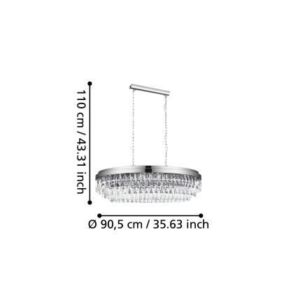 Eglo - Висящ полилей 10xE14/40W/230V лъскав хром