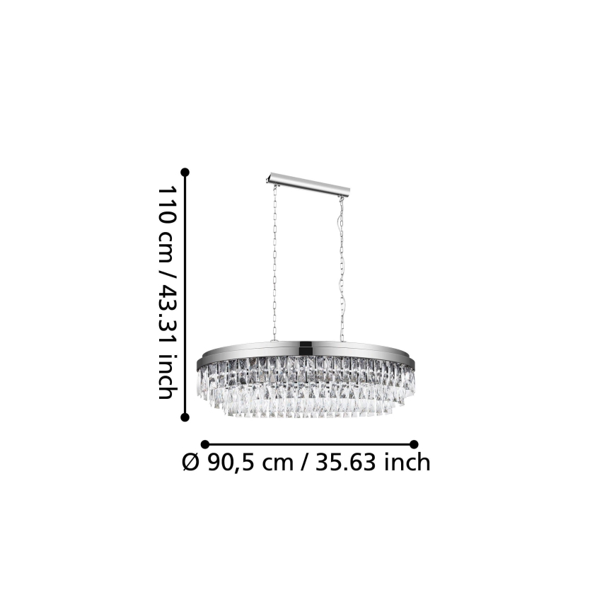 Eglo - Висящ полилей 10xE14/40W/230V лъскав хром