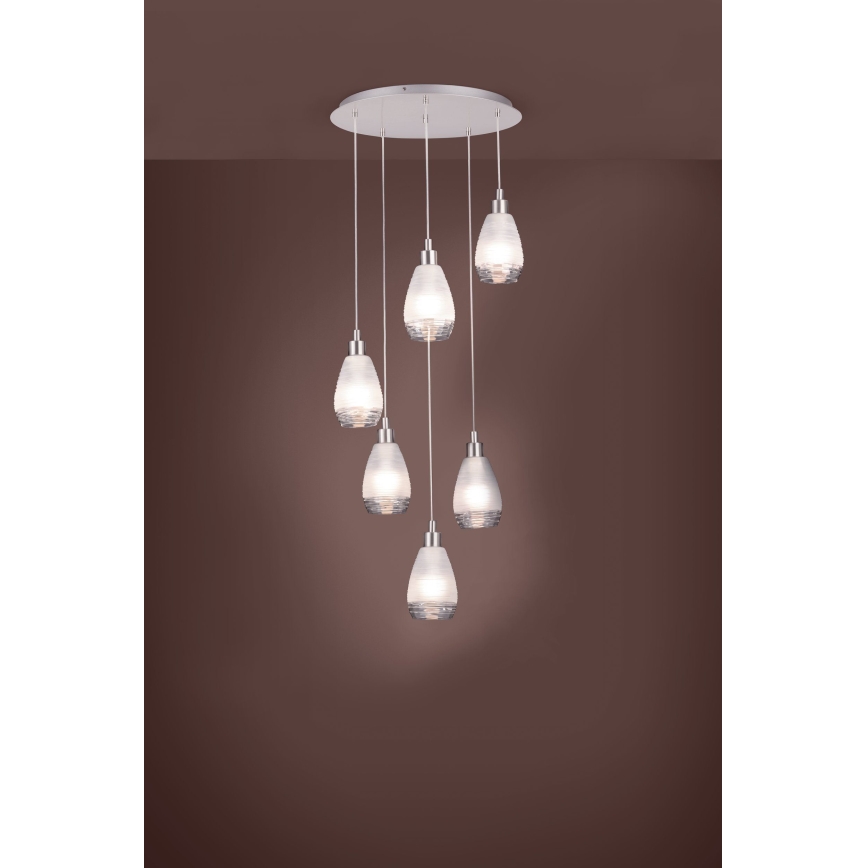 Eglo - Полилей на въже 6xE27/60W/230V