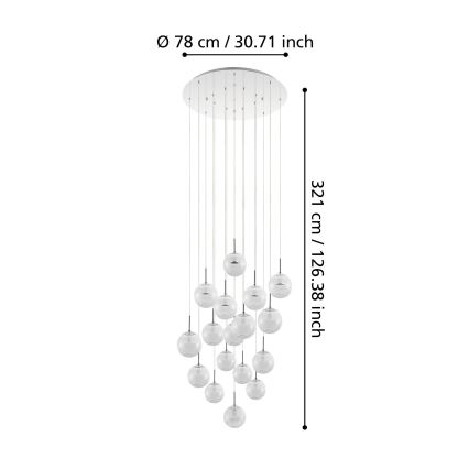 Eglo - LED Димируем висящ полилей 17xLED/5W/230V