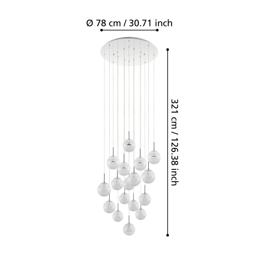 Eglo - LED Димируем висящ полилей 17xLED/5W/230V