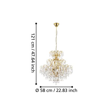 Eglo - Висящ полилей 5xE14/25W/230V златист