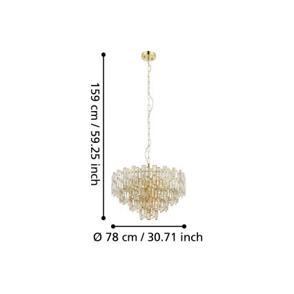 Eglo - Висящ полилей 10xE14/25W/230V ⌀ 78 см