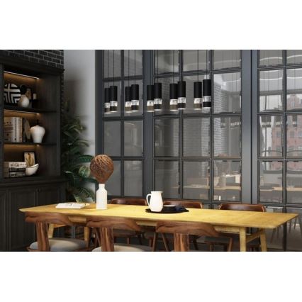 Eglo - LED Пендел 10xGU10/4,6W/230V черен