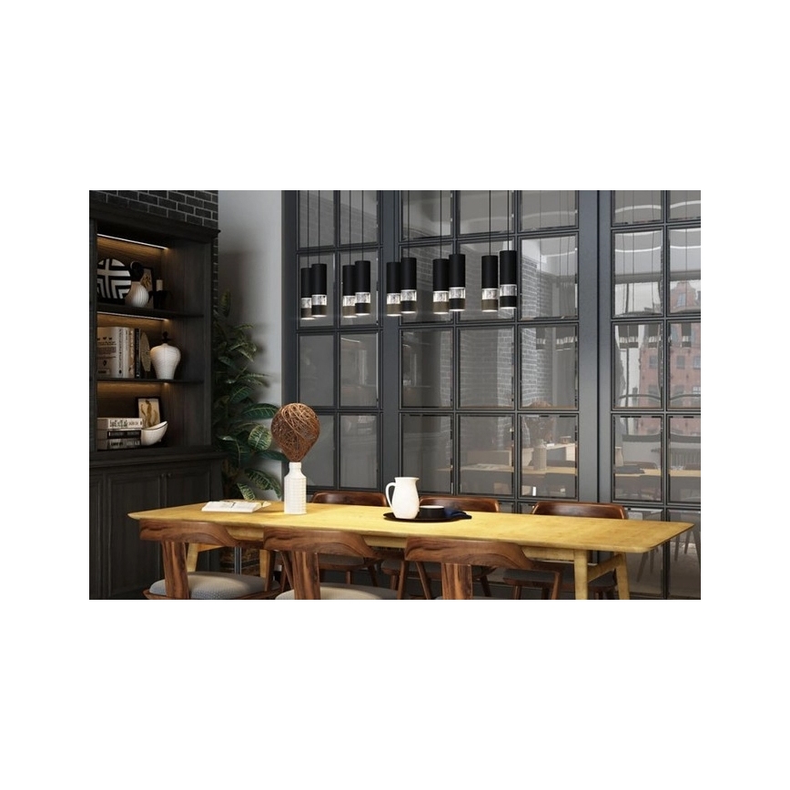 Eglo - LED Пендел 10xGU10/4,6W/230V черен