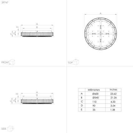 Eglo - LED Димируем плафон LED/52,4W/230V