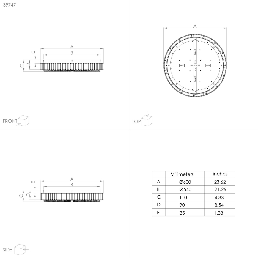 Eglo - LED Димируем плафон LED/52,4W/230V