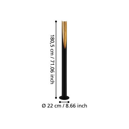 Eglo - LED Лампион 1xGU10/4,7W/230V черен/златист
