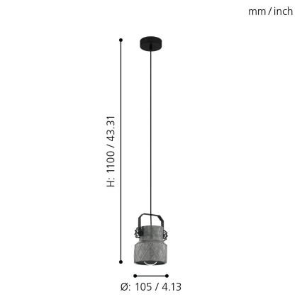 Eglo - Полилей на въже 1xE27/40W/230V