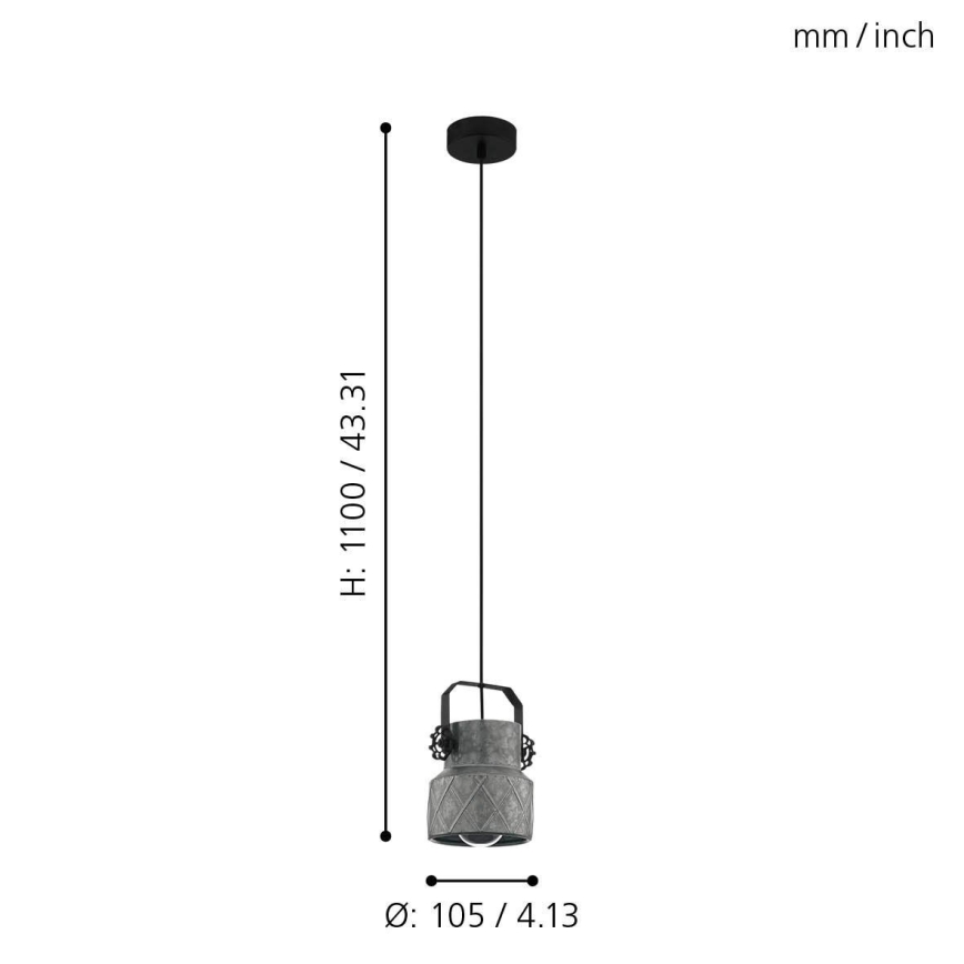 Eglo - Полилей на въже 1xE27/40W/230V