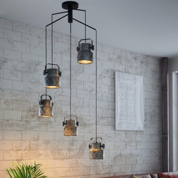 Eglo 39856 - Полилей HILCOTT за повърхностен монтаж, 5xE27/40W/230V