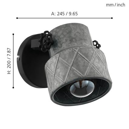 Eglo 39868 - Настенно осветително тяло HILCOTT 1xE27/40W/230V