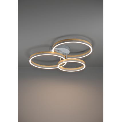 Eglo - LED Димируем полилей за повърхностен монтаж LED/12,5W/230V + 2xLED/15,5W 3000K сив/дъб