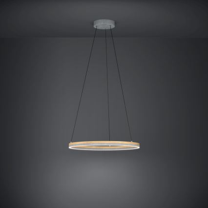 Eglo - LED Димируем пендел LED/36W/230V 3000K сив/дъб