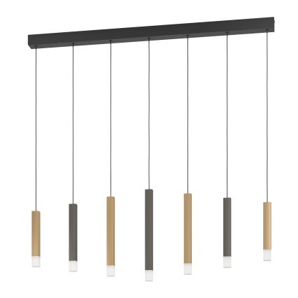 Eglo - LED Димируем пендел 7xLED/3,1W/230V 3000K антрацит/златист