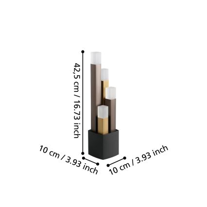 Eglo - LED Димируема настолна лампа 4xLED/3,7W/230V 3000K антрацит/златист
