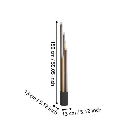 Eglo - LED Димируем лампион 5xLED/3,7W/230V 3000K антрацит/златист