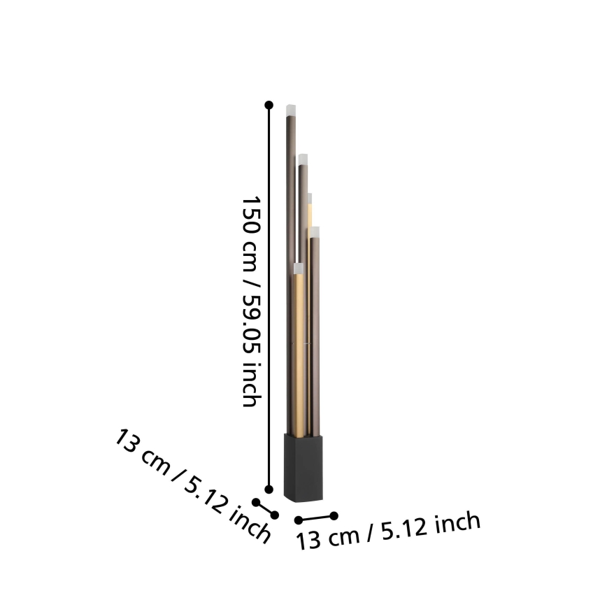 Eglo - LED Димируем лампион 5xLED/3,7W/230V 3000K антрацит/златист