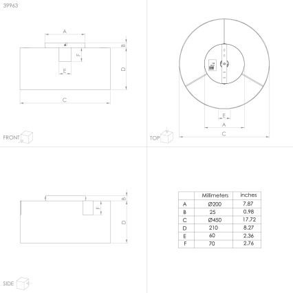 Eglo - Плафон 1xE27/40W/230V черен/златист
