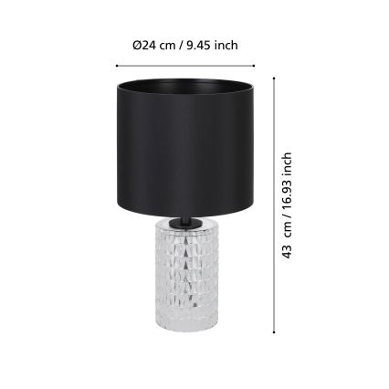 Eglo - Настолна лампа 1xE27/40W/230V черен