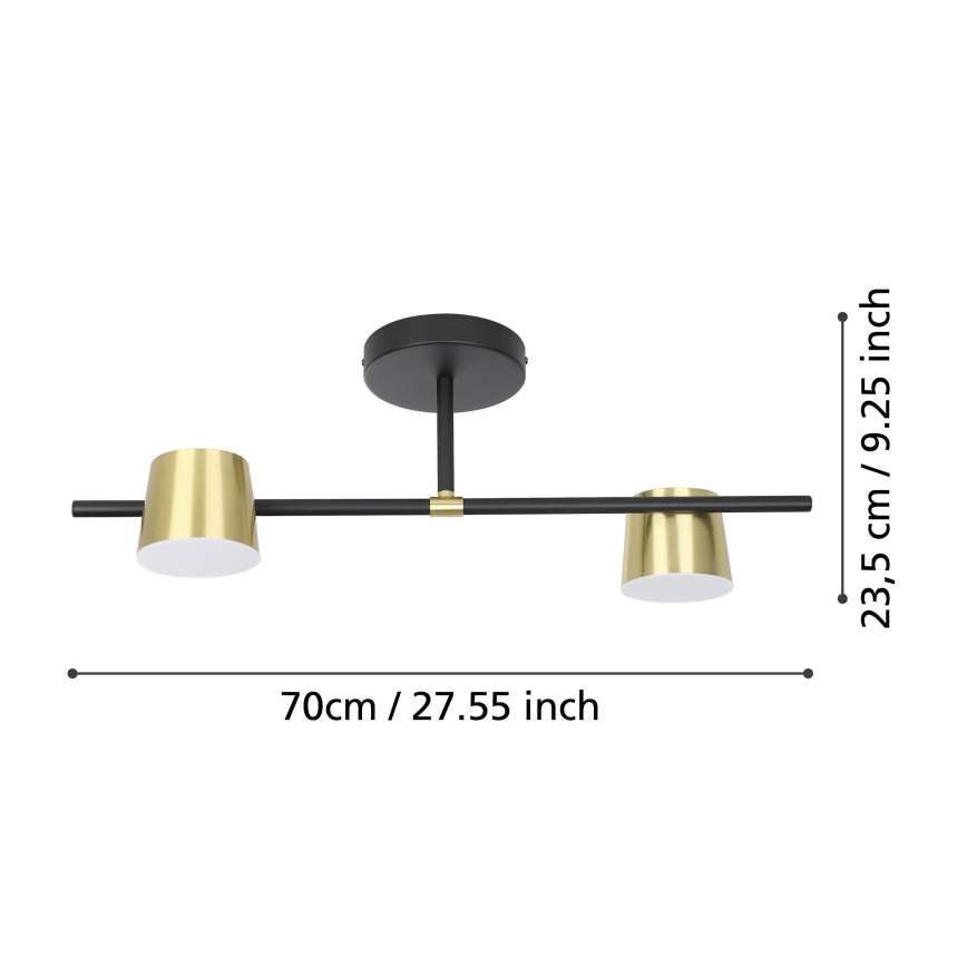 Eglo - LED Полилей за повърхностен монтаж 2xGU10/4,6W/230V 3000K златист