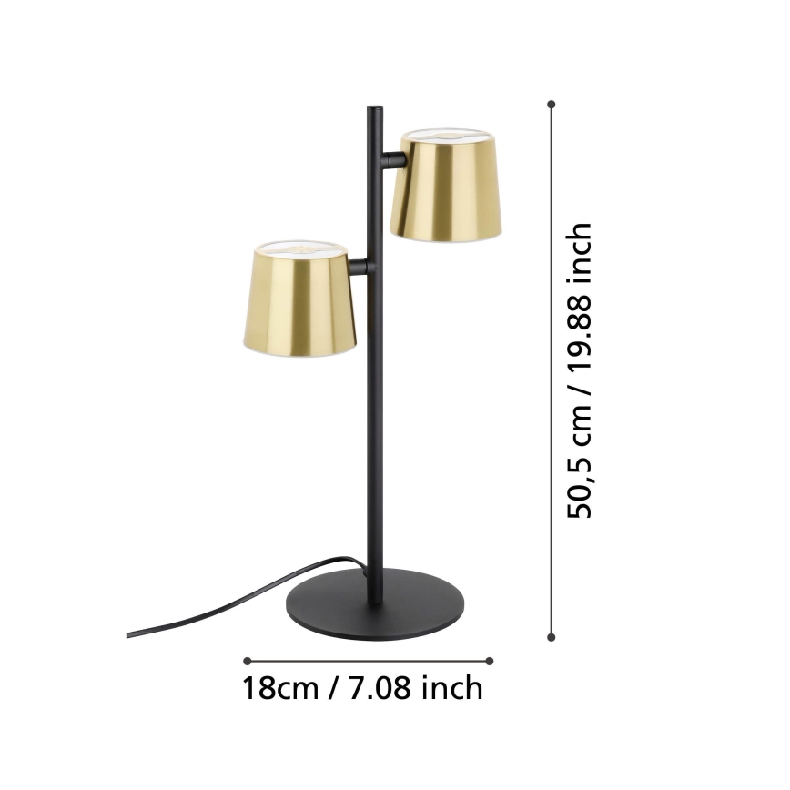 Eglo - LED Настолна лампа 2xGU10/4,6W/230V 3000K златист