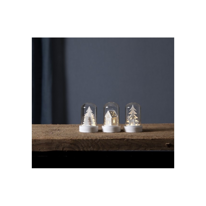 Eglo - Комплект 3x LED коледна декорация LED/0,06W/1xCR2032 бяла