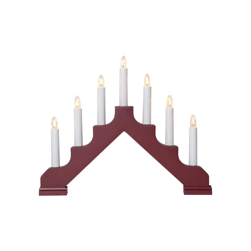 Eglo - Коледен свещник 7xE10/3W/230V червен