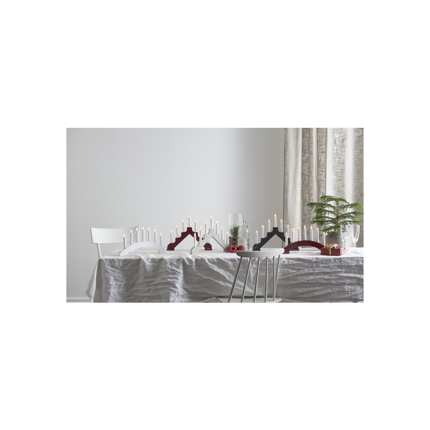 Eglo - Коледен свещник 7xE10/3W/230V червен