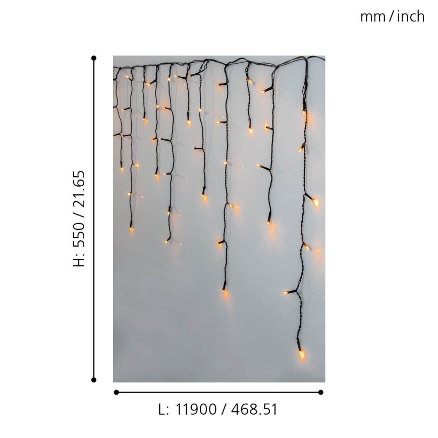 Eglo 410824 - LED Екстериорни Коледни лампички 480xLED/17x0,55m IP44 топло бял