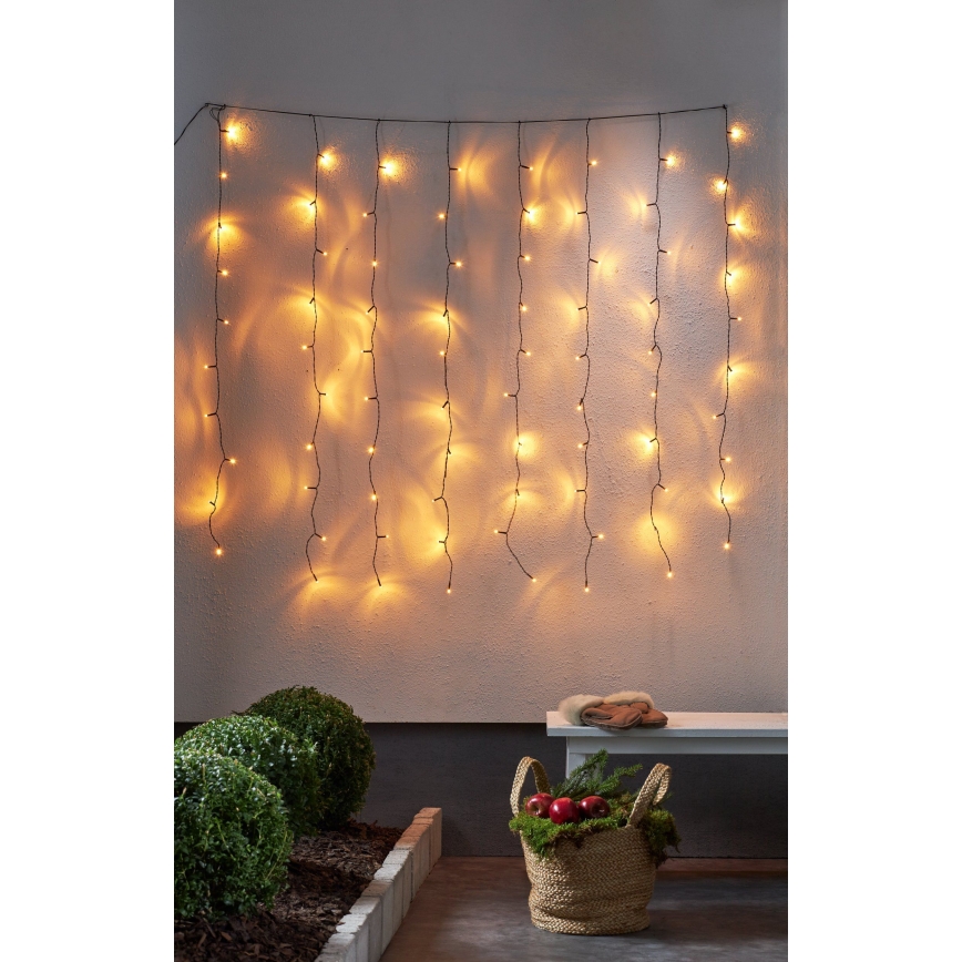 Eglo - LED Екстериорна Коледна завеса 80xLED 1,3м IP44 топло бяла