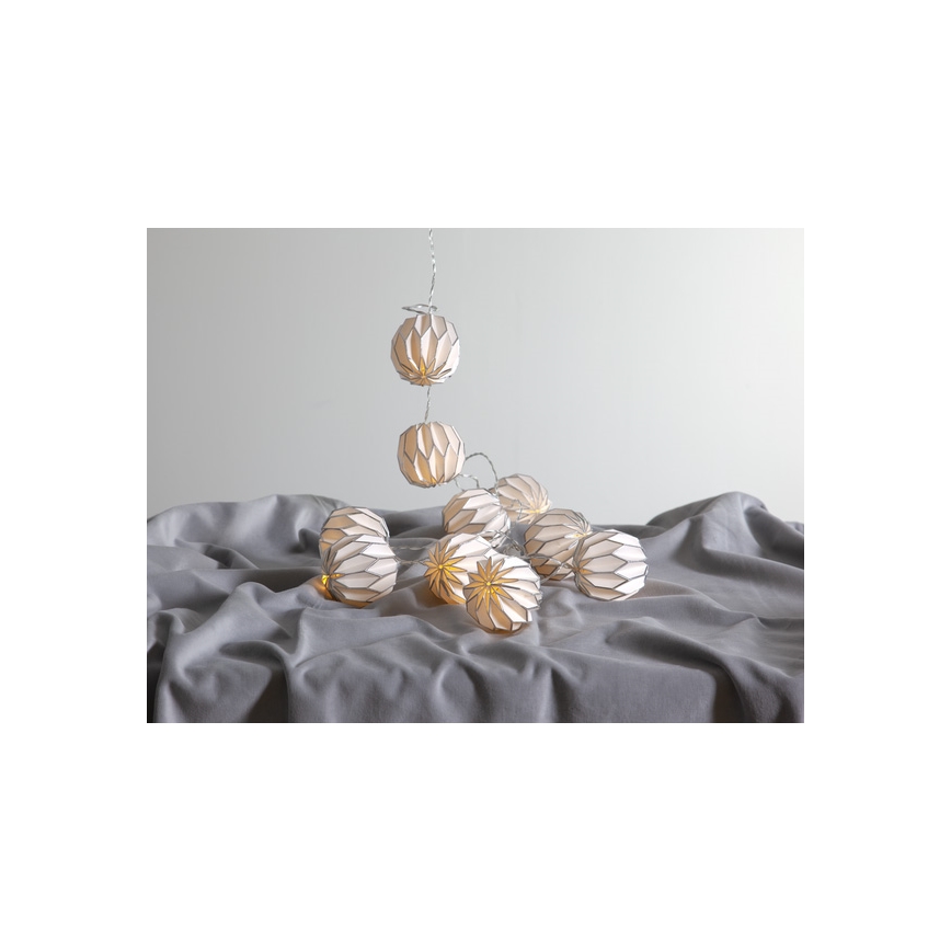 Eglo - LED Коледни лампички 10xLED/2,75м бели/сребристи