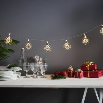 Eglo 411112 - LED гирлянд ORNAMENT 10xLED/3xAA 2,4m топла бяла светлина