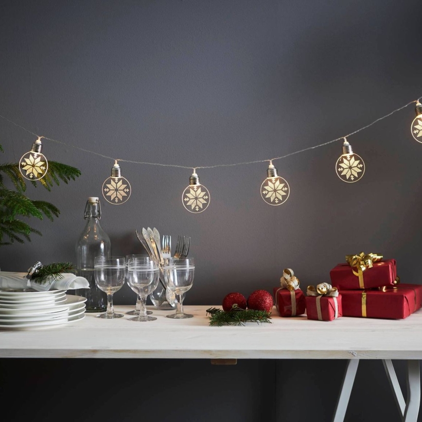 Eglo 411112 - LED Коледни лампички ORNAMENT 10xLED/3xAA 2,4m топло бяло