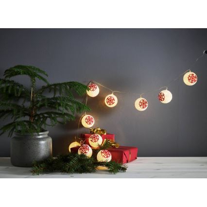Eglo 411113 - LED Коледни лампички ORNAMENT 10xLED/3xAA 1,65m топло бяло
