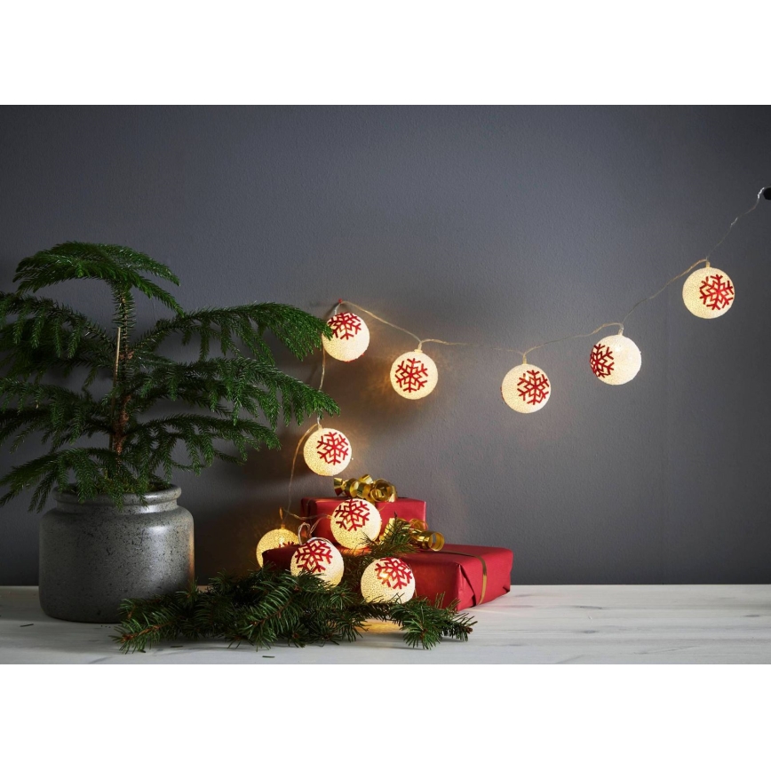 Eglo 411113 - LED Коледни лампички ORNAMENT 10xLED/3xAA 1,65m топло бяло