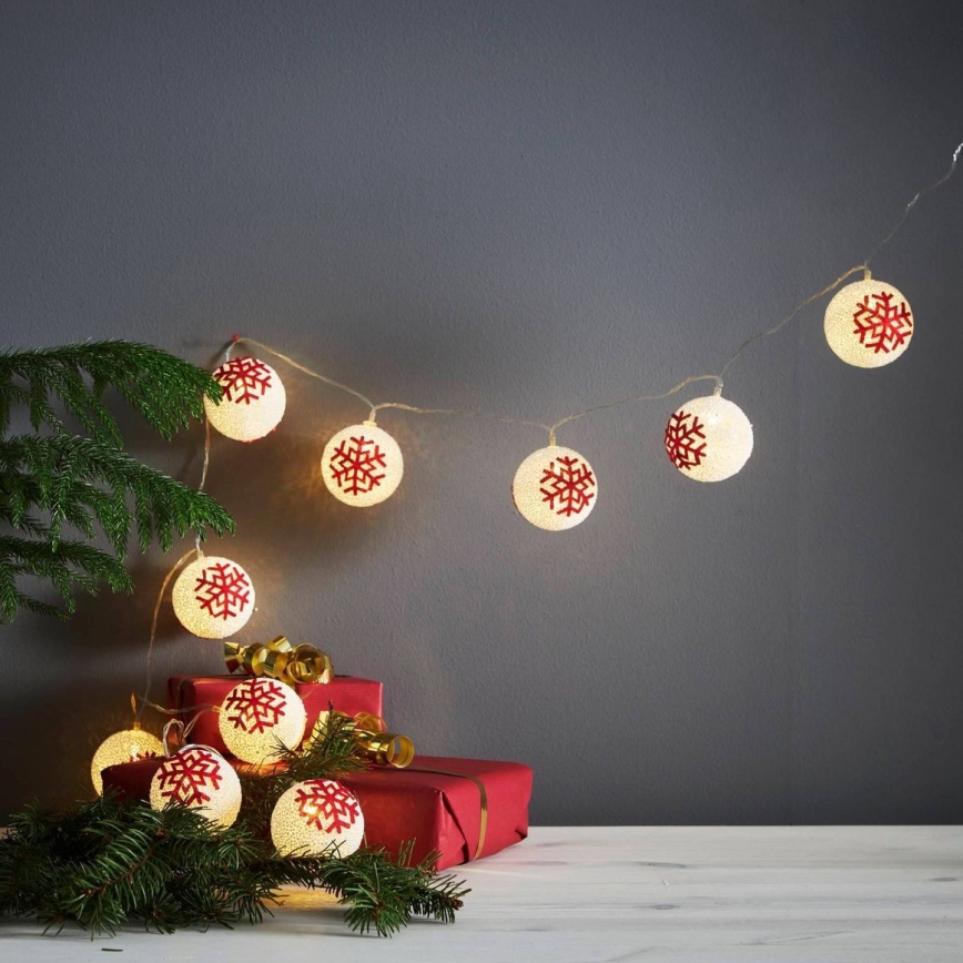 Eglo 411113 - LED Коледни лампички ORNAMENT 10xLED/3xAA 1,65m топло бяло