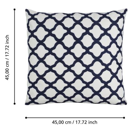 Eglo - Декоративна възглавница 45x45 см бяло/синьо