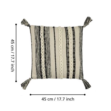 Eglo 420055 - Декоративна възглавница CHEVERY 45x45 см кремава/черна