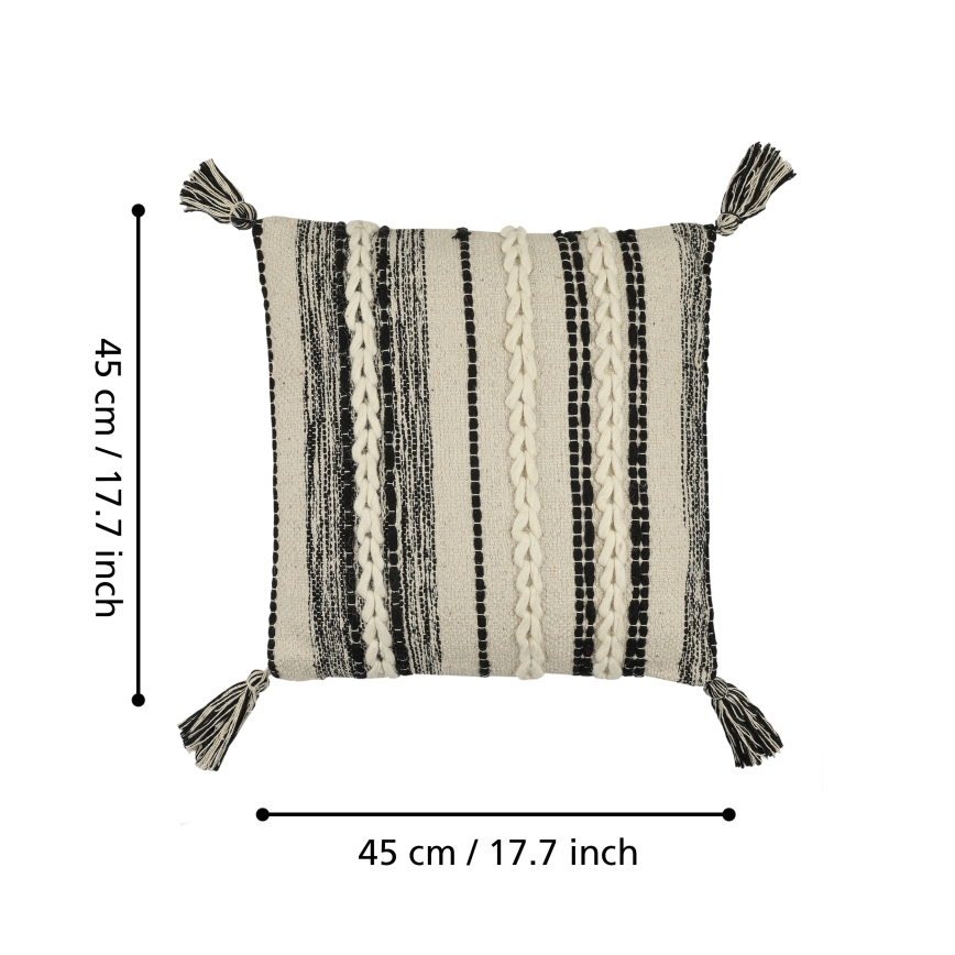 Eglo 420055 - Декоративна възглавница CHEVERY 45x45 см кремава/черна