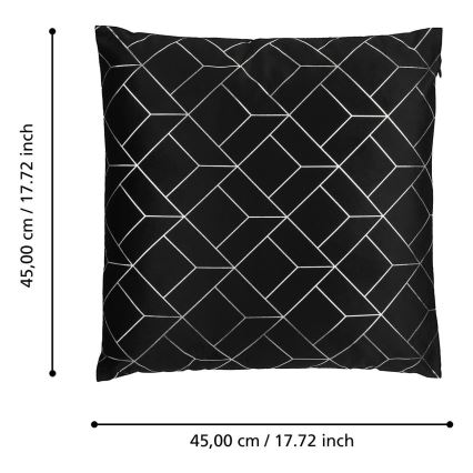Eglo - Декоративна възглавница 45x45 см черен/сребрист
