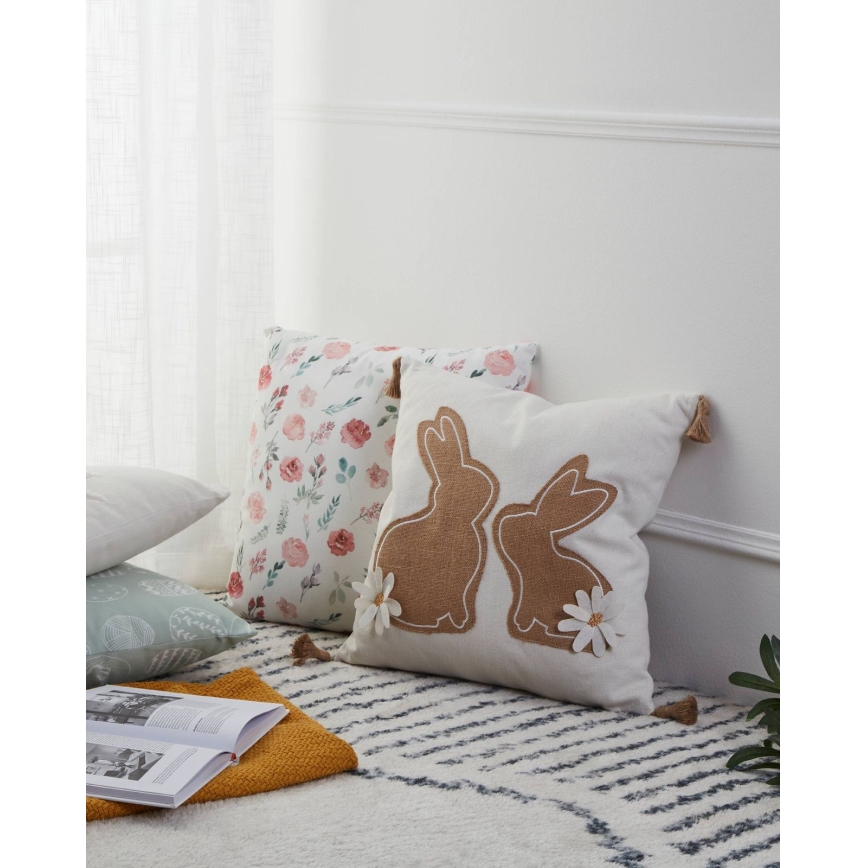 Eglo 420097 - Декоративна възглавница CHEVERY 45x45 cm бежова/кафява