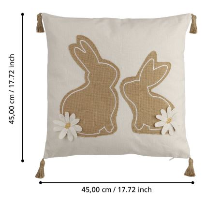 Eglo 420097 - Декоративна възглавница CHEVERY 45x45 cm бежова/кафява