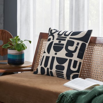 Eglo 420307 - Декоративна възглавница CHEVERY 45x45 cm крем/черен